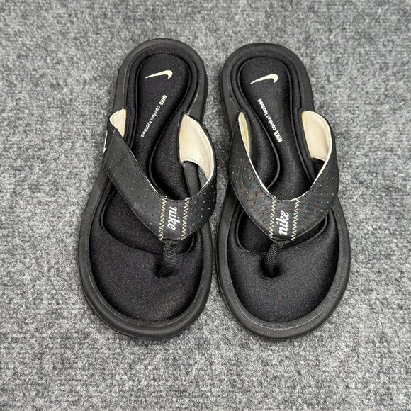 Nike Comfort Footbed Sandals Women's Size 7 Black Athletic Beach Thong Flip Flop - Picture 3 of 11